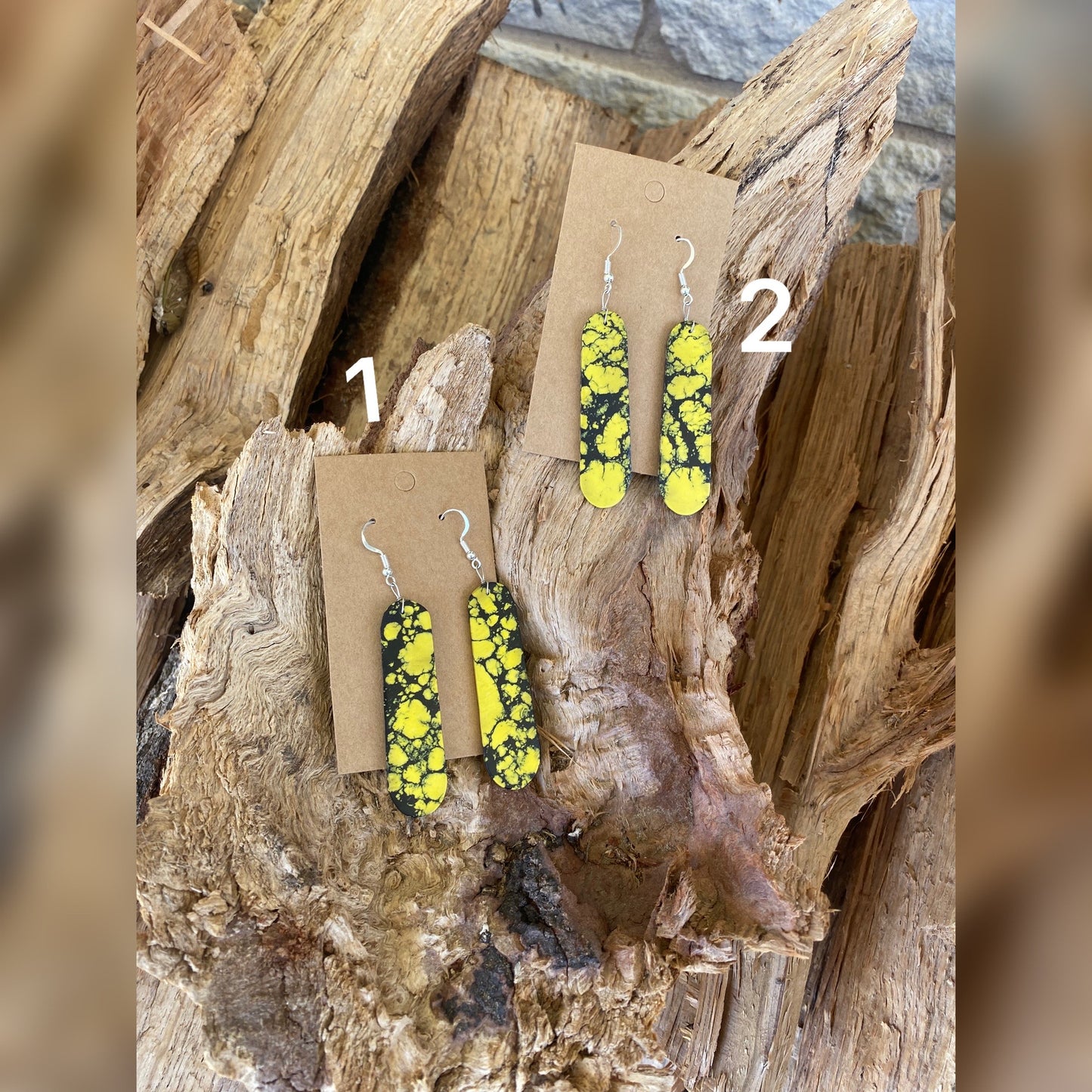 YELLOW SLAB EARRINGS