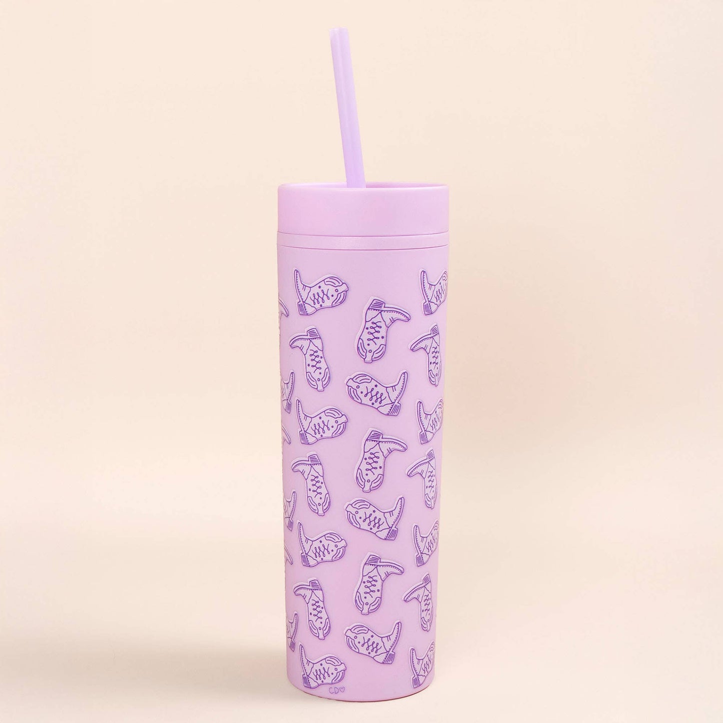 Western Cowgirl Boots Acrylic Tumbler - Lilac