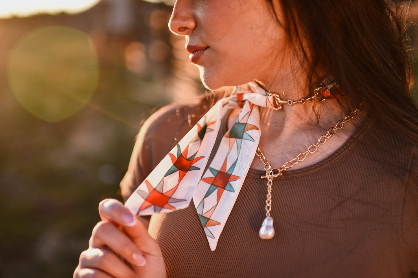 Snaffle Bit Twilly Scarf Slide Accessory in “Gold”