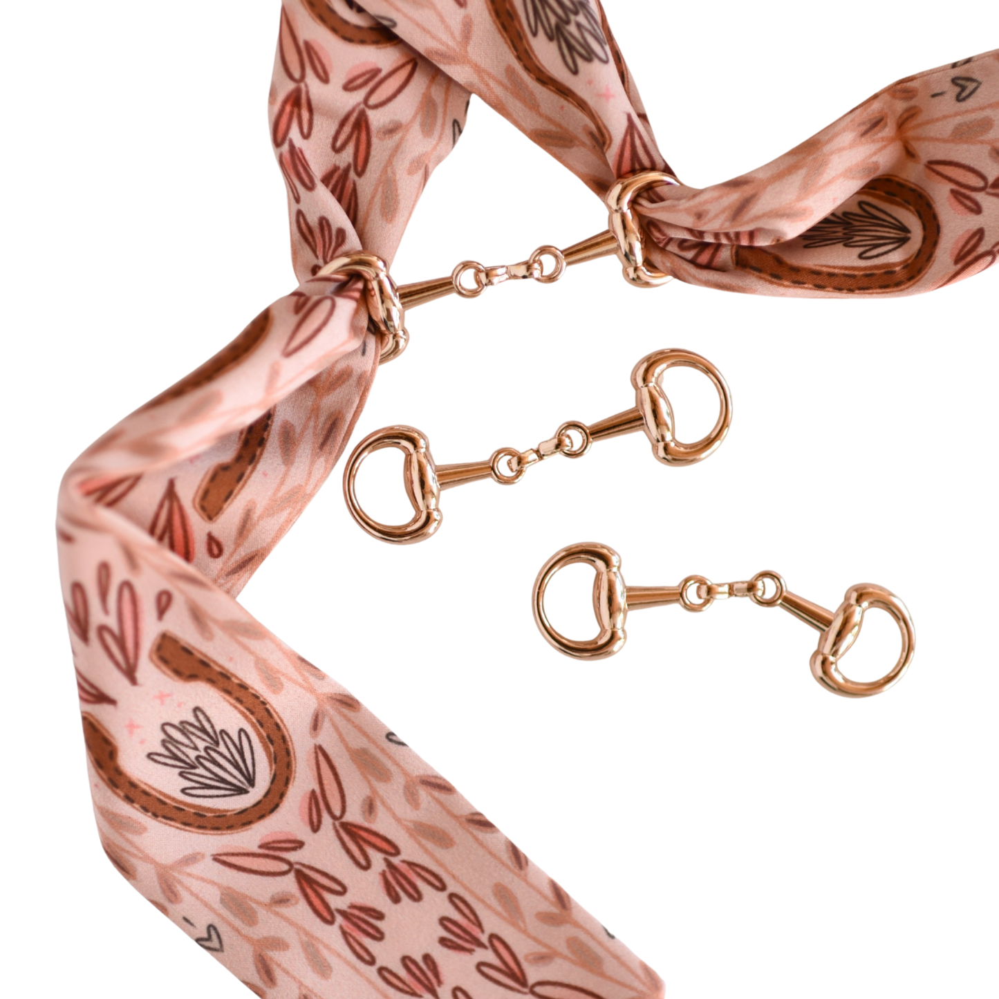 Snaffle Bit Twilly Scarf Slide Accessory in “Gold”