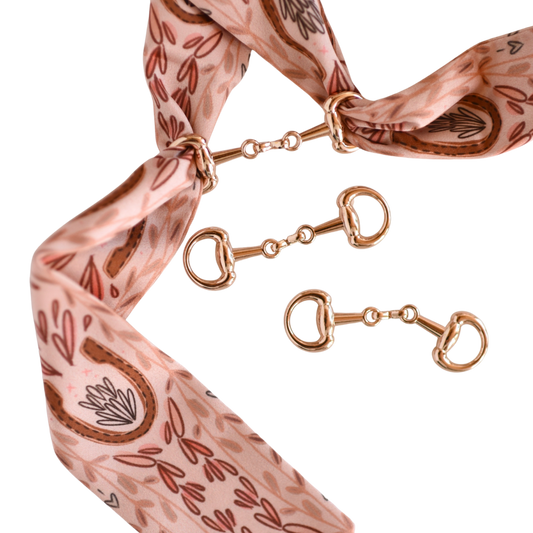Snaffle Bit Twilly Scarf Slide Accessory in “Gold”