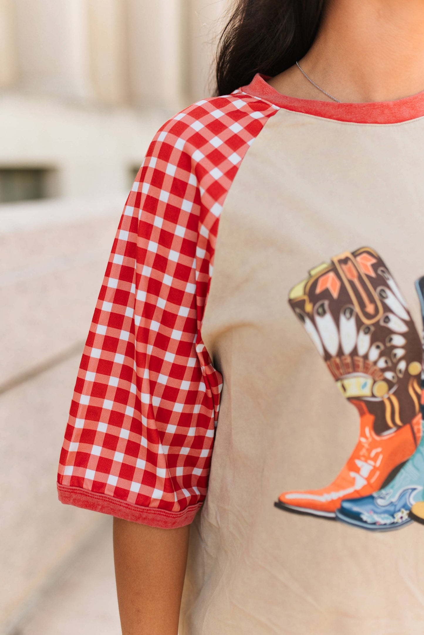 RED GINGHAM BOOT