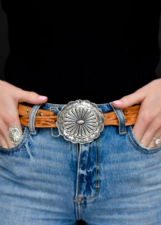 Round Concho Belt Buckle