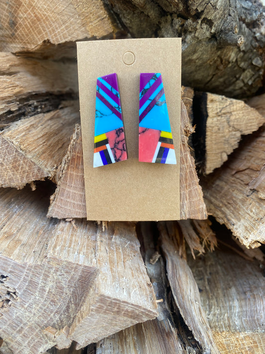 RECTANGLE INLAY EARRINGS