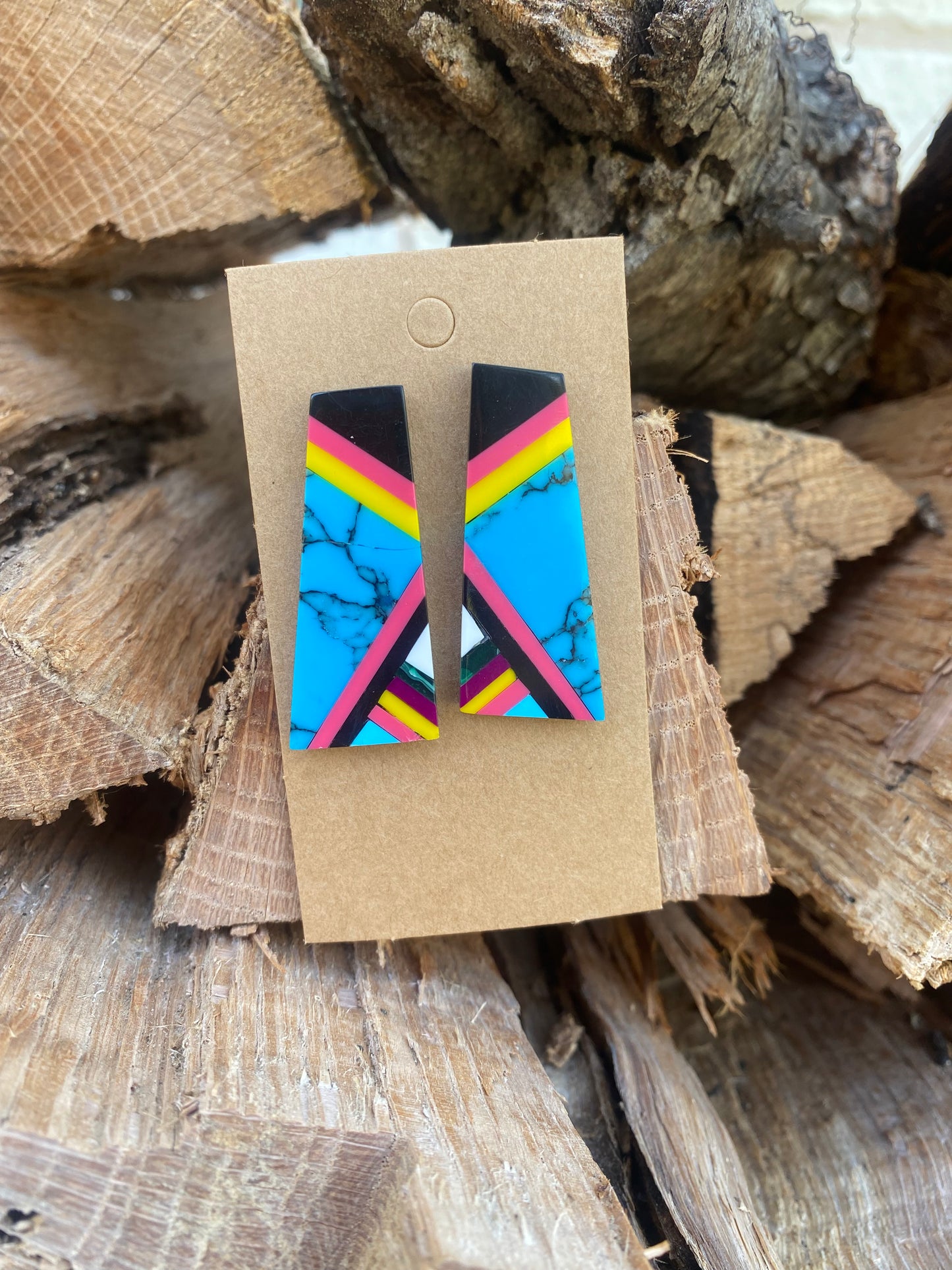 RECTANGLE INLAY EARRINGS