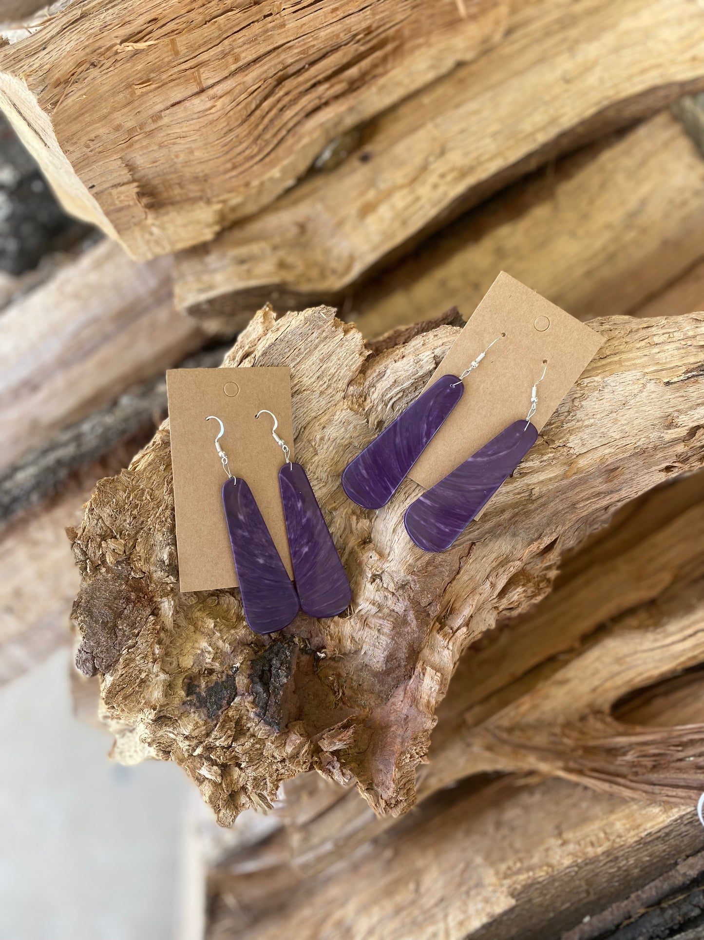 PURPLE SLAB EARRINGS