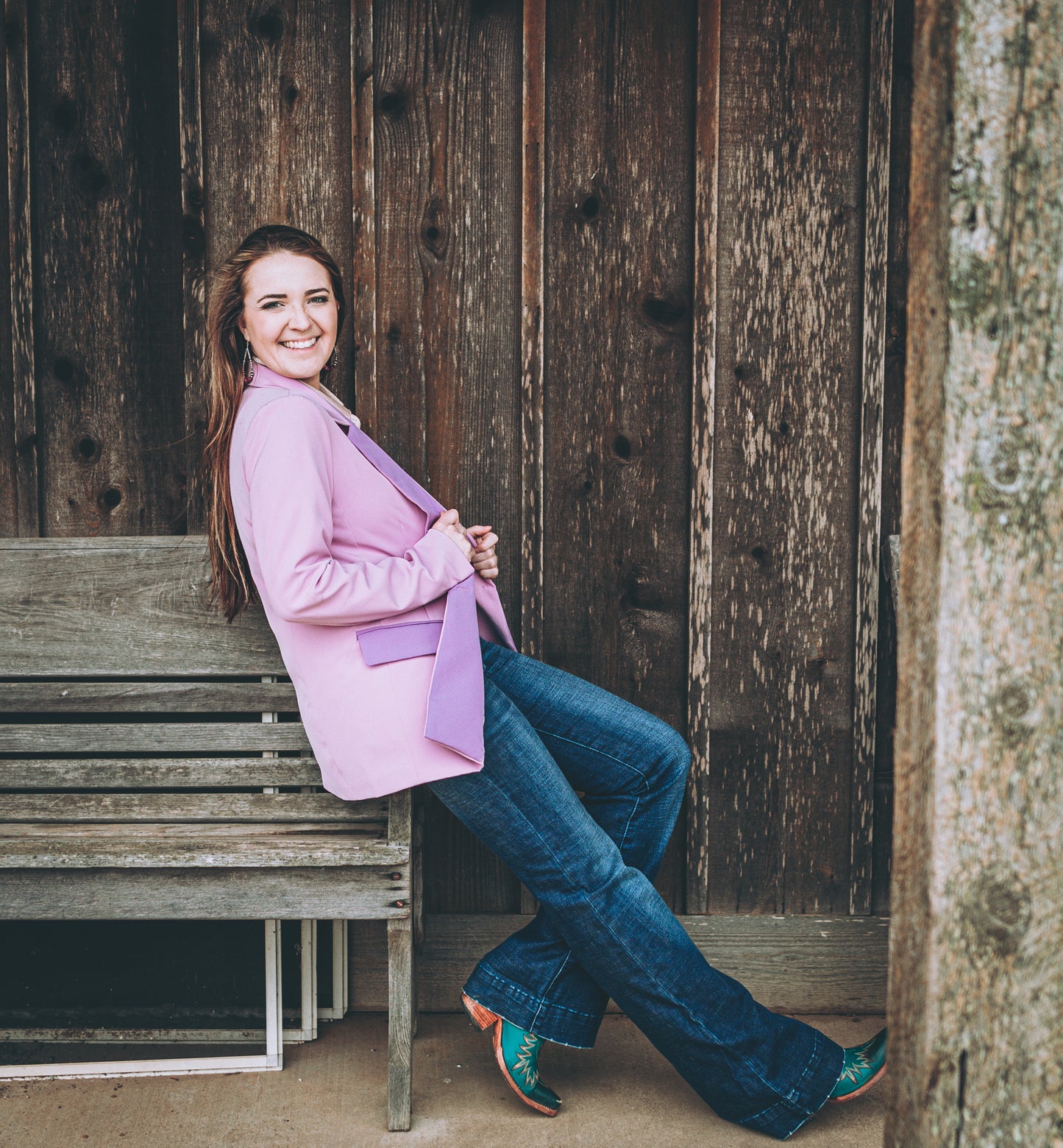 LAVENDER COLOR BLOCK BLAZER