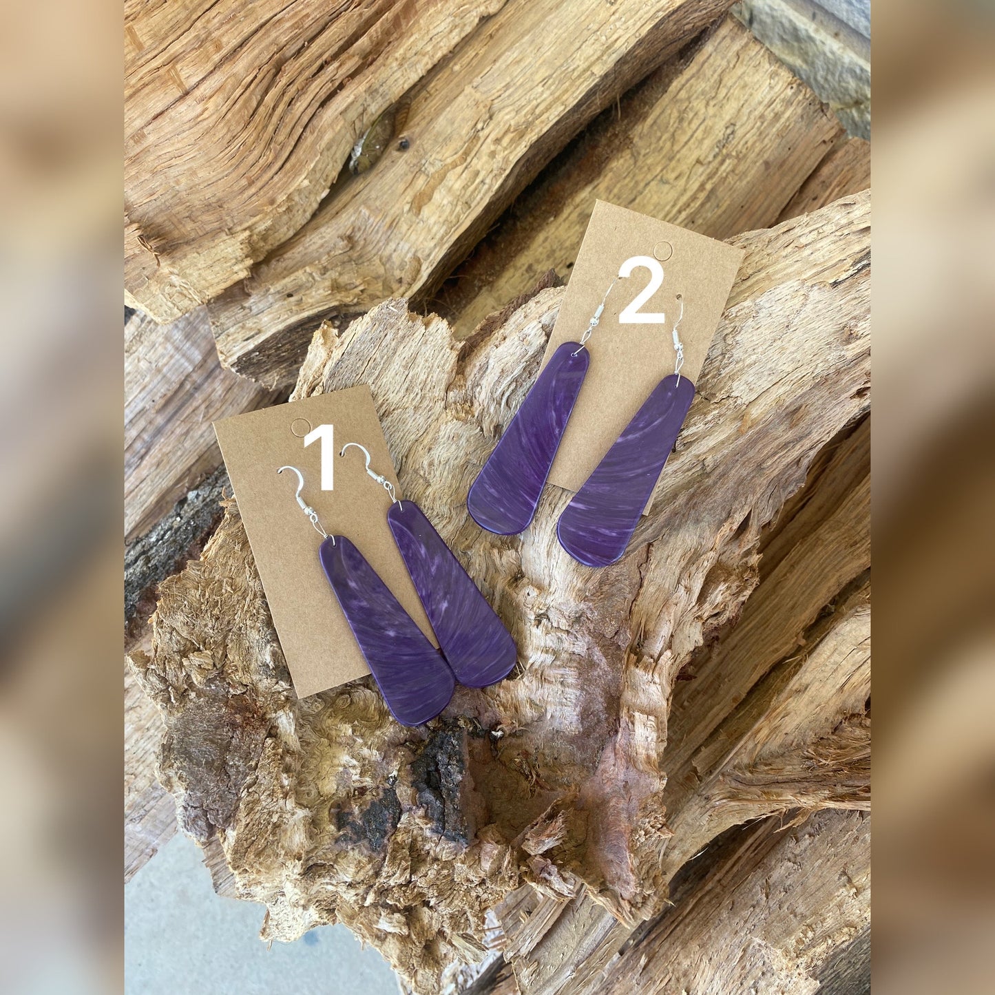 PURPLE SLAB EARRINGS